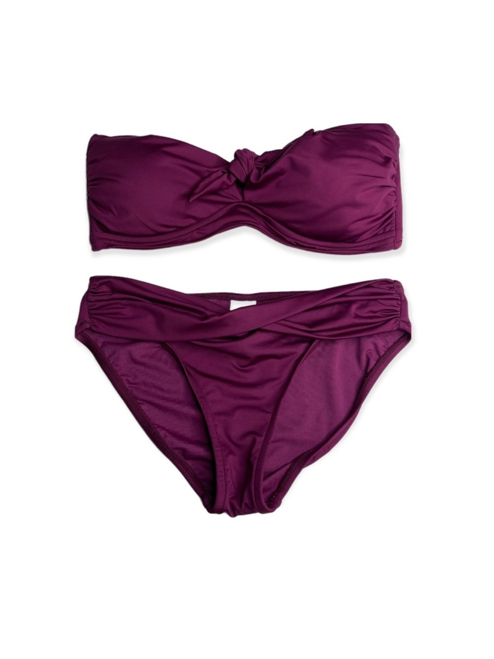 Seafolly 12DD boysenberry Strapless Twist Bikini Set in Deep Plum - swim set 8/6